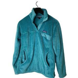 Patagonia Retool Snap T Fleece sweatshirt pullover teal women's size large 25442
